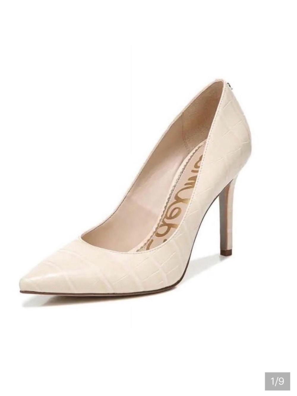 Sam Edelman Nude Croc High Heel Pump